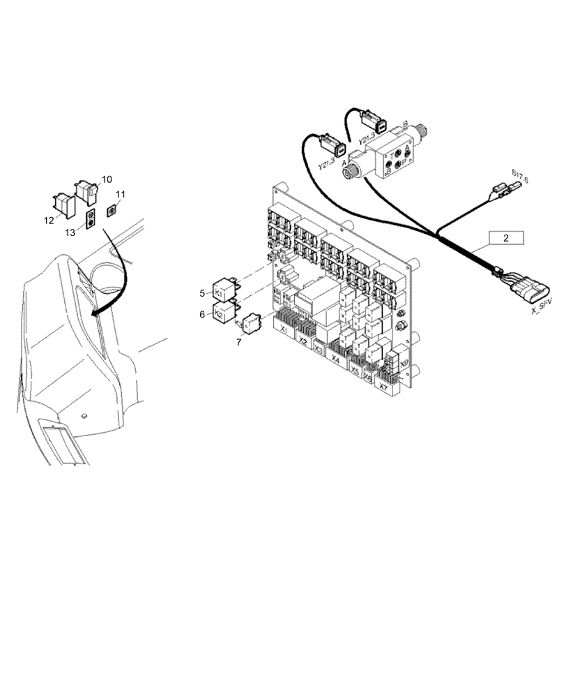 Схема запчастей Case 321E - (32.502[2988468000]) - ELECTRICAL SYSTEM OPERATORS CAB FAST GEAR (55) - ELECTRICAL SYSTEMS