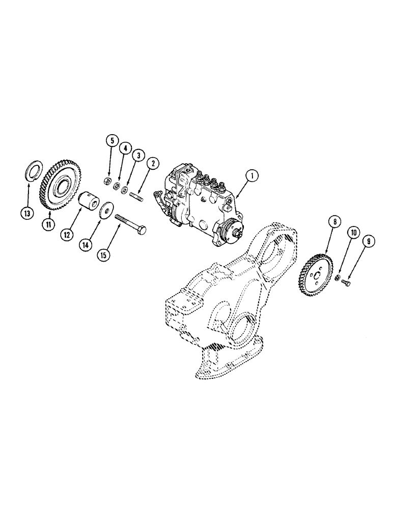 Схема запчастей Case W14 - (088) - INJECTION PUMP DRIVE, 336BD AND 336BDT DIESEL ENGINE (03) - FUEL SYSTEM