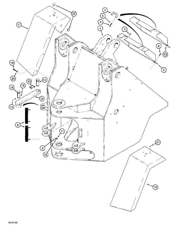 Схема запчастей Case 921 - (9-030) - FRONT FRAME AND FENDERS (09) - CHASSIS/ATTACHMENTS