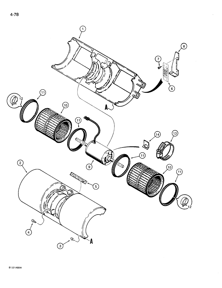 Схема запчастей Case 721 - (4-78) - CAB BLOWER (04) - ELECTRICAL SYSTEMS