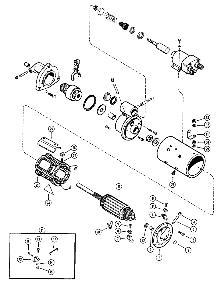 Схема запчастей Case 400C - (054) - A15485 STARTER, (336B) DIESEL ENGINE (04) - ELECTRICAL SYSTEMS