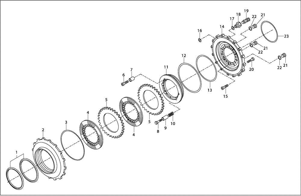 Схема запчастей Case 330B - (30A00000666[001]) - BRAKE ASSY, FRONT WHEEL HUB W/WET BRAKE (87516799) (11) - AXLES/WHEELS