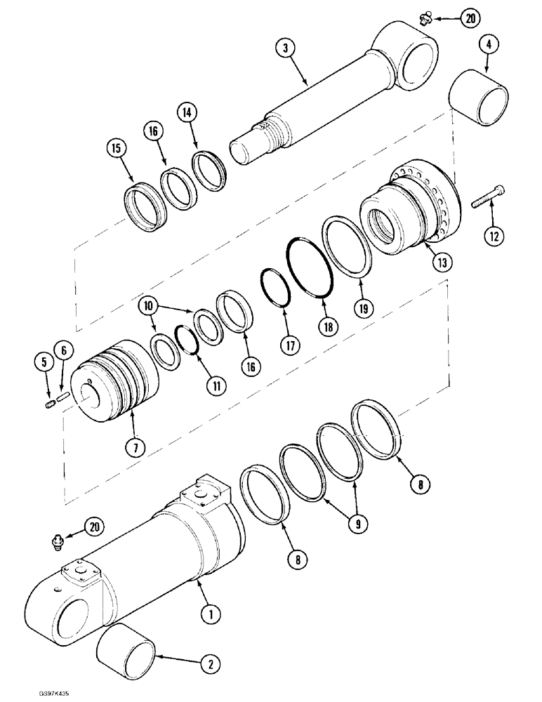 Схема запчастей Case 170C - (8-174) - ARM CYLINDER (08) - HYDRAULICS