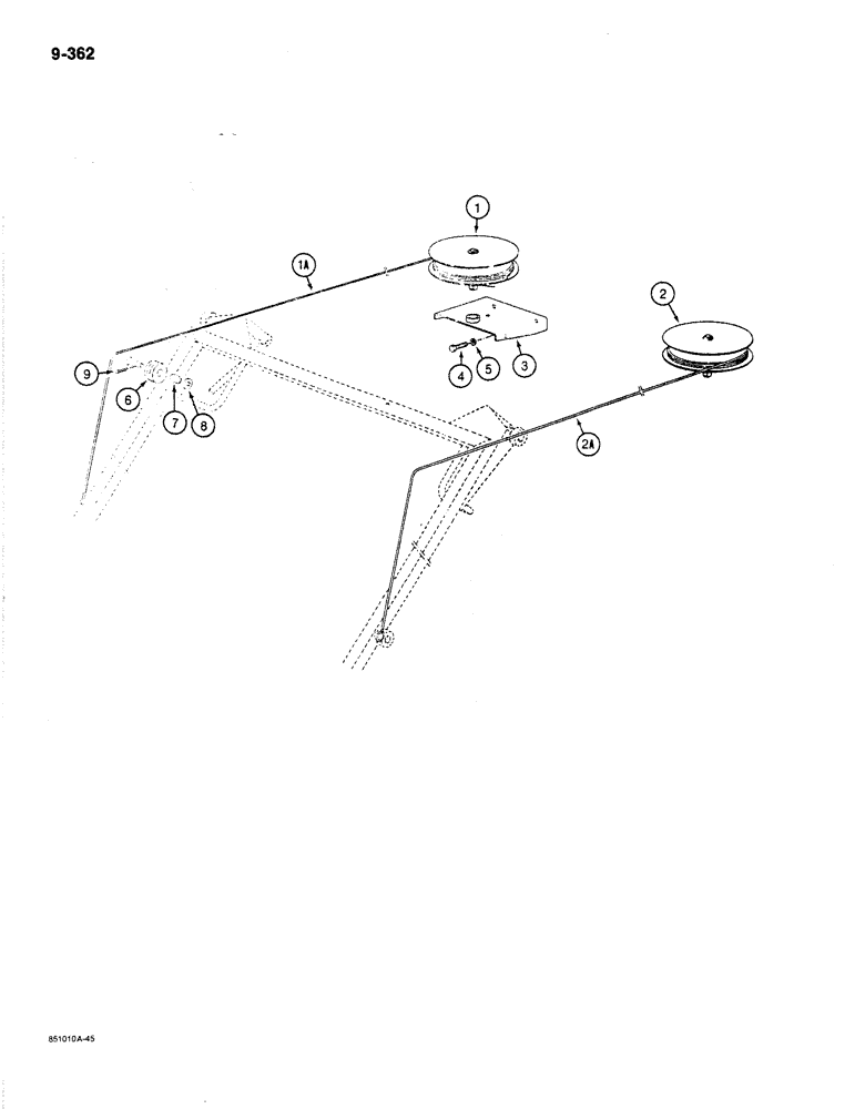 Схема запчастей Case 170B - (9-362) - WINDSHIELD OPENING PARTS, P.I.N. 74341 THROUGH 74456 (09) - CHASSIS