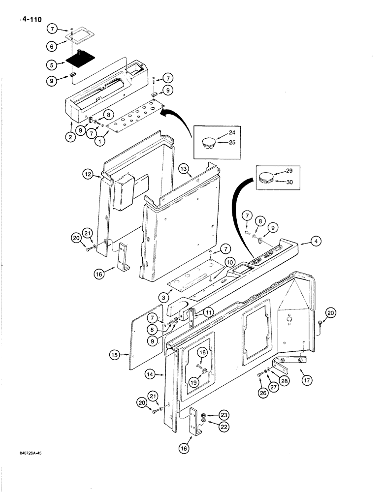 Схема запчастей Case 1080B - (4-110) - INSTRUMENT PANEL (04) - ELECTRICAL SYSTEMS