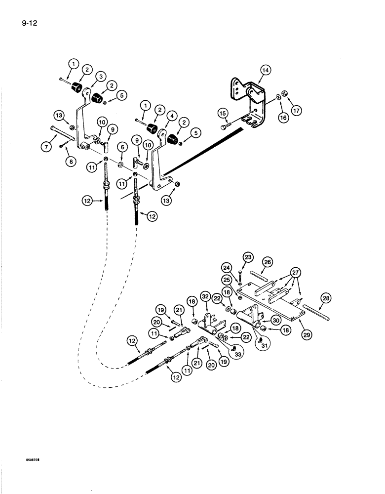 Схема запчастей Case 1086B - (9-012) - UPPER SHIFTER CONTROLS (09) - CHASSIS