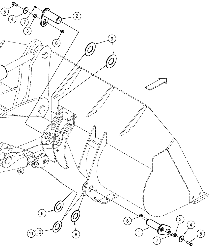 Схема запчастей Case 521D - (09-07) - BUCKETS - ATTACHMENT (09) - CHASSIS