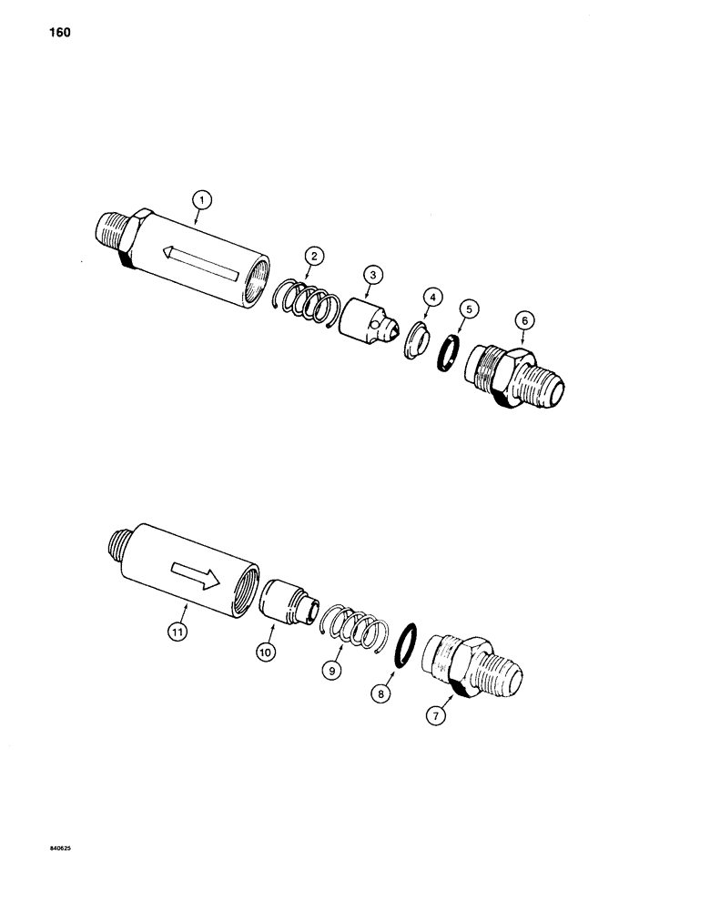 Схема запчастей Case 880C - (160) - S78084 CHECK VALVE - DRIVE HYDRAULIC CIRCUIT, LONG 7-ROLLER TRACK BEFORE PIN 6205456 (04) - UNDERCARRIAGE