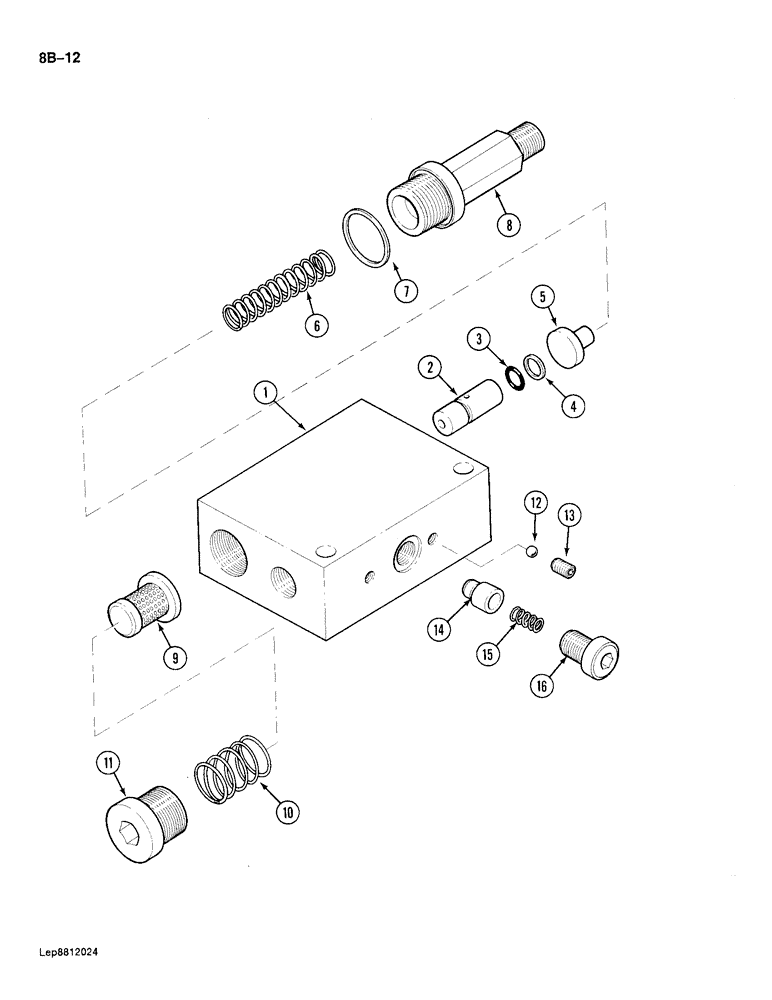 Схема запчастей Case 688 - (8B-12) - ANTI SURGE VALVE (08) - HYDRAULICS