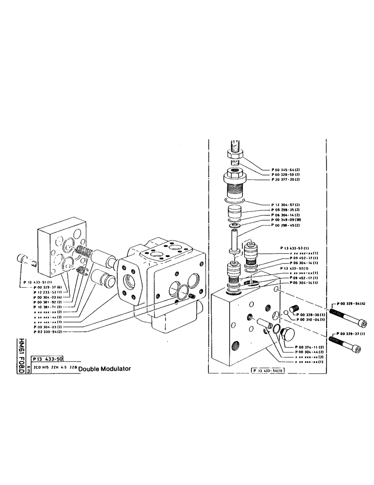 Схема запчастей Case 160CK - (59) - DOUBLE MODULATOR (07) - HYDRAULIC SYSTEM