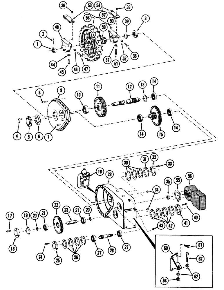 Схема запчастей Case 880B - (132) - FINAL DRIVE TRANSMISSION (04) - UNDERCARRIAGE