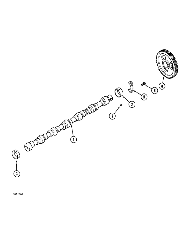 Схема запчастей Case 888 - (2-44) - CAMSHAFT, 6T-590 DIESEL ENGINE (02) - ENGINE