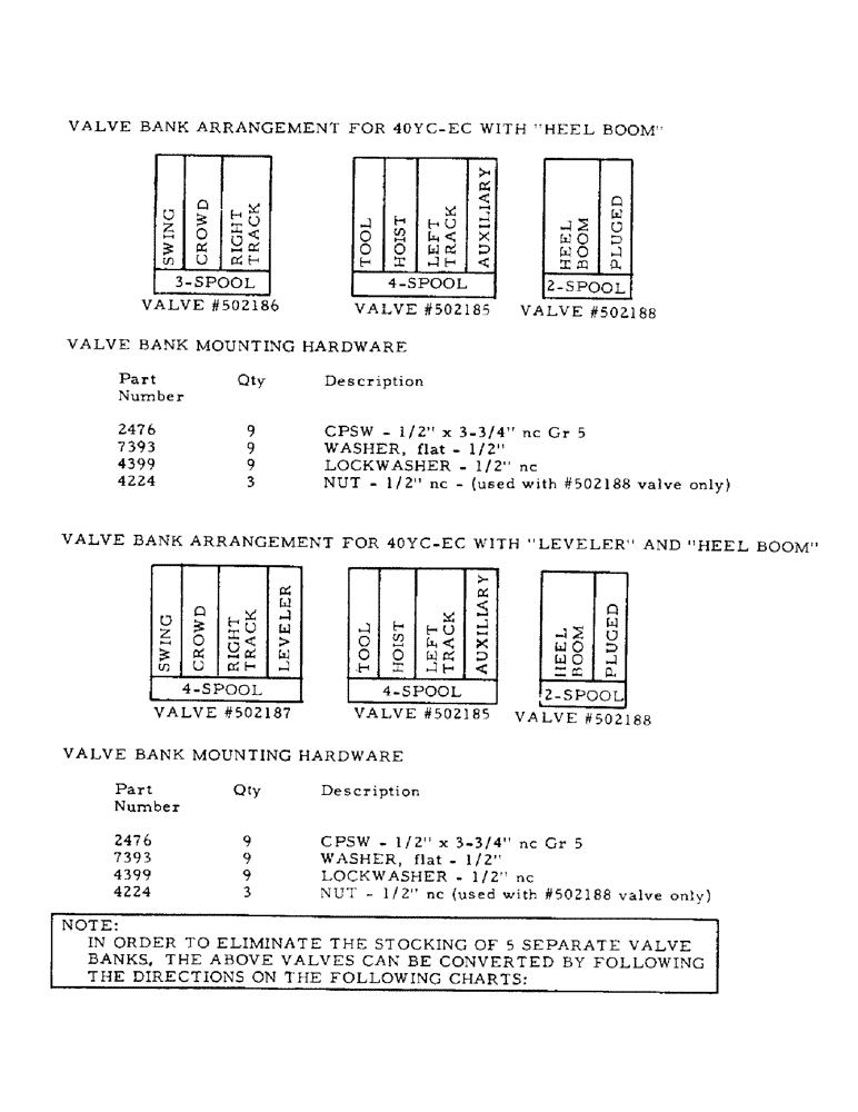 Схема запчастей Case 40EC - (H25B) - VALVE BANK ARRANGEMENT (CONTD), (USED ON UNITS WITH SERIAL (07) - HYDRAULIC SYSTEM