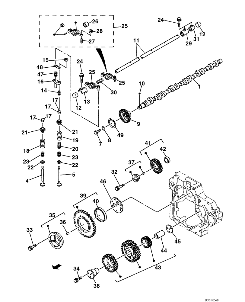 Схема запчастей Case CX800 - (02-23) - CAMSHAFT - VALVE MECHANISM (02) - ENGINE