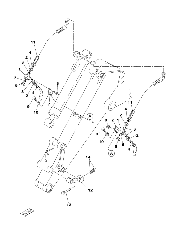 Схема запчастей Case CX350 - (08-073-00[01]) - HYDRAULIC CIRCUIT - CLAMSHELL OR BUCKET - DIPPER (2.20 M) (08) - HYDRAULICS