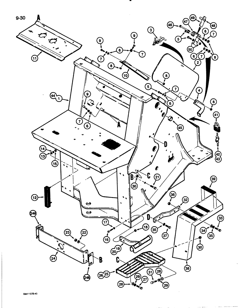 Схема запчастей Case W30 - (9-30) - FRONT FRAME AND FENDERS (09) - CHASSIS/ATTACHMENTS