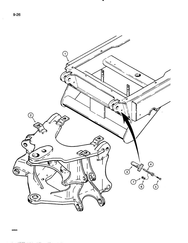 Схема запчастей Case 35C - (9-26) - BACKHOE MOUNTING PARTS, W14 LOADER ONLY (09) - CHASSIS/ATTACHMENTS