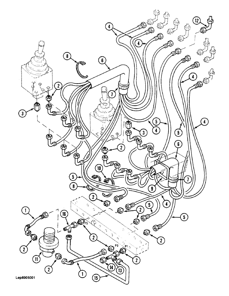 Схема запчастей Case 688C - (8D-06) - CAB HYDRAULIC CIRCUIT, (-10630) (07) - HYDRAULIC SYSTEM