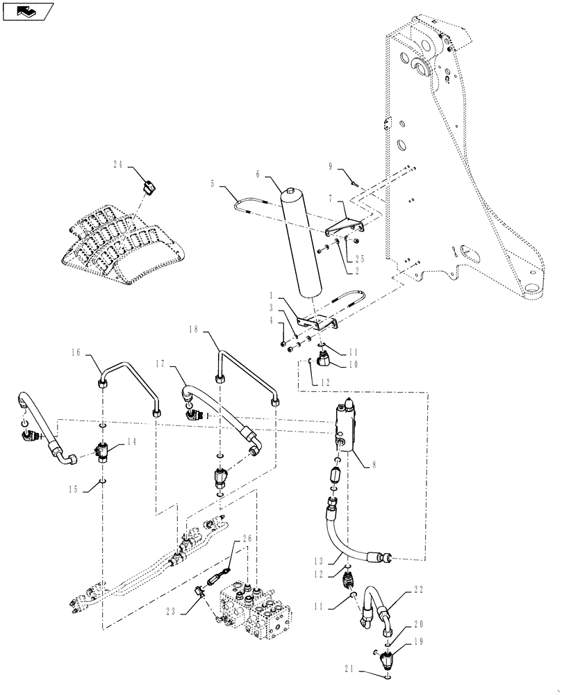 Схема запчастей Case 621F - (35.962.01) - RIDE CONTROL INSTALLATION (35) - HYDRAULIC SYSTEMS