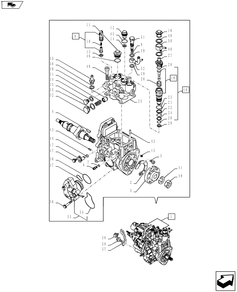 Схема запчастей Case CX27B ASN - (10.240.01) - FUEL INJECTION PUMP (10) - ENGINE