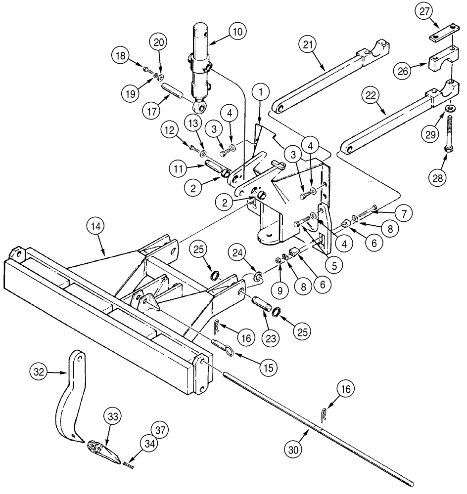 Схема запчастей Case 550H - (9-05) - RIPPER (09) - CHASSIS/ATTACHMENTS