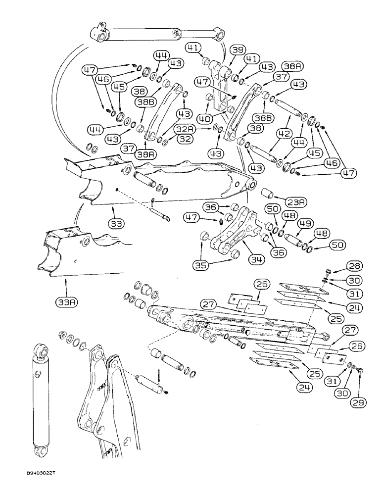 Схема запчастей Case 590 - (9-050) - EXTENDABLE DIPPER (CONT) (09) - CHASSIS/ATTACHMENTS