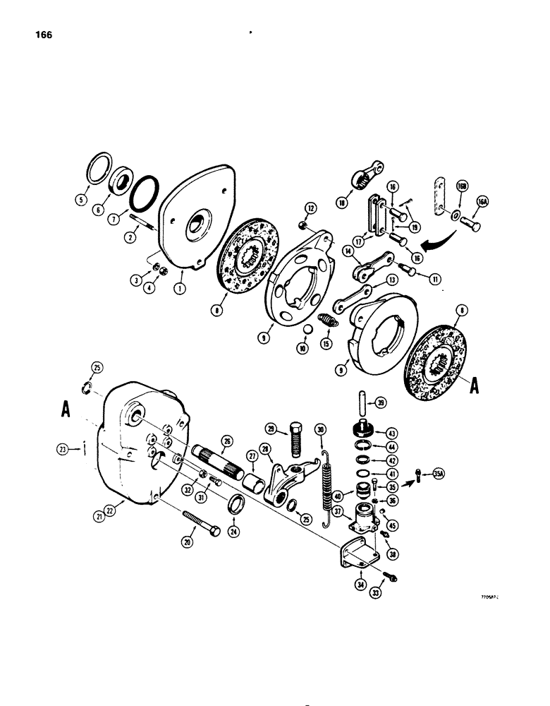 Схема запчастей Case 850B - (166) - TRANSMISSION BRAKES (03) - TRANSMISSION