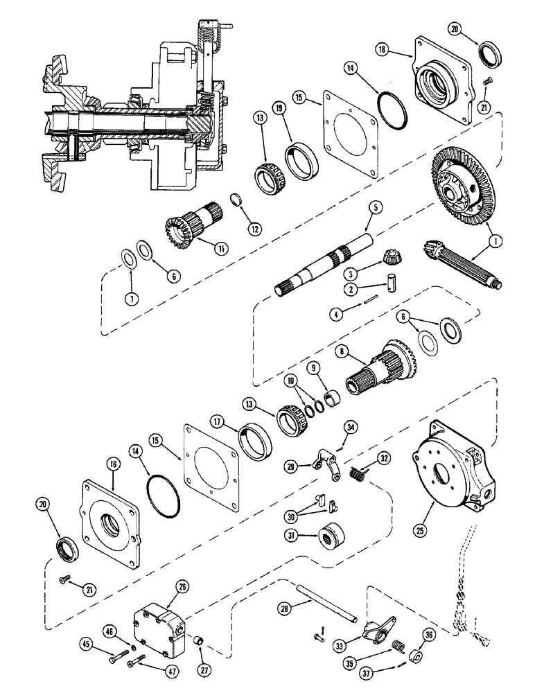 Схема запчастей Case 580B - (204) - DIFFERENTIAL, W/LOCK (06) - POWER TRAIN