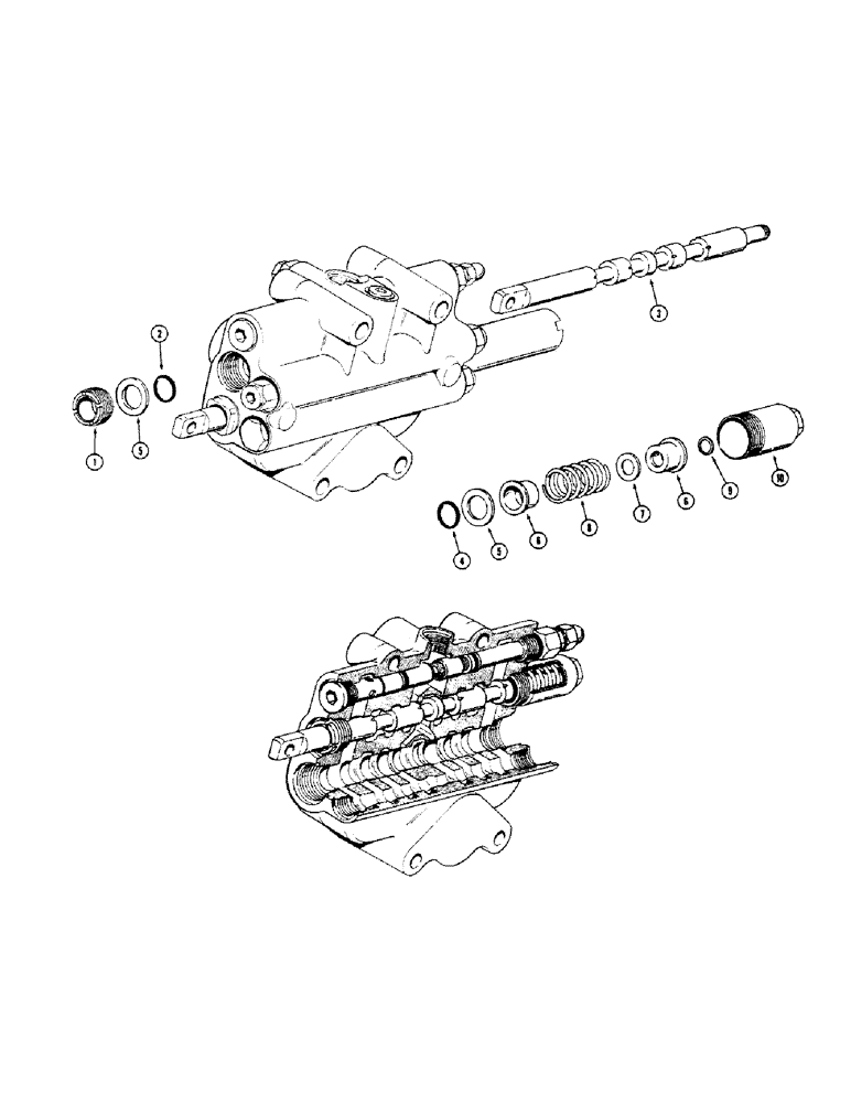 Схема запчастей Case 680CK - (360) - LOADER CONTROL VALVE, DROTT CLAM SPOOLS, MAIN RELIEF VALVE (35) - HYDRAULIC SYSTEMS