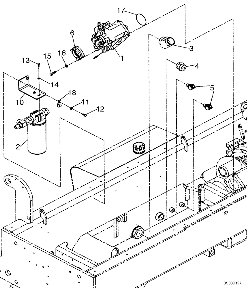 Схема запчастей Case 686GXR - (8-04A) - HYDRAULIC FITTINGS AT PUMP & FILTER (ASN 686GXR JFE0001847; 688G JFE0003612) (08) - HYDRAULICS