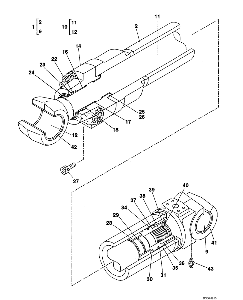 Схема запчастей Case CX210 - (08-47B) - CYLINDER ASSY, BOOM - MODELS WITH LOAD HOLD (08) - HYDRAULICS