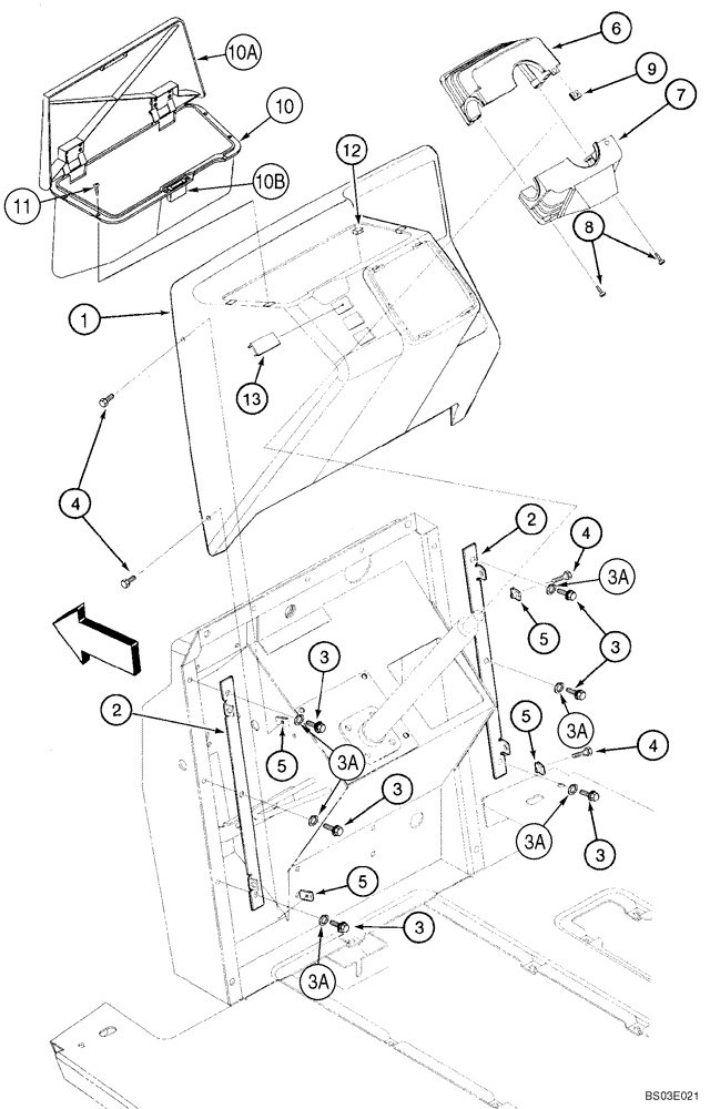 Схема запчастей Case 570MXT - (04-10) - INSTRUMENT PANEL, FRONT - COVERS (04) - ELECTRICAL SYSTEMS