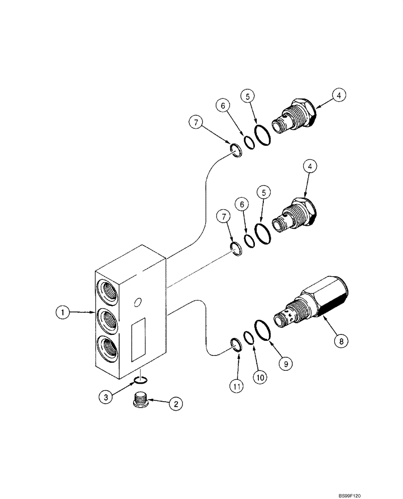 Схема запчастей Case 1845C - (08-16) - VALVE ASSY, RELIEF, - JAF0041367 (08) - HYDRAULICS