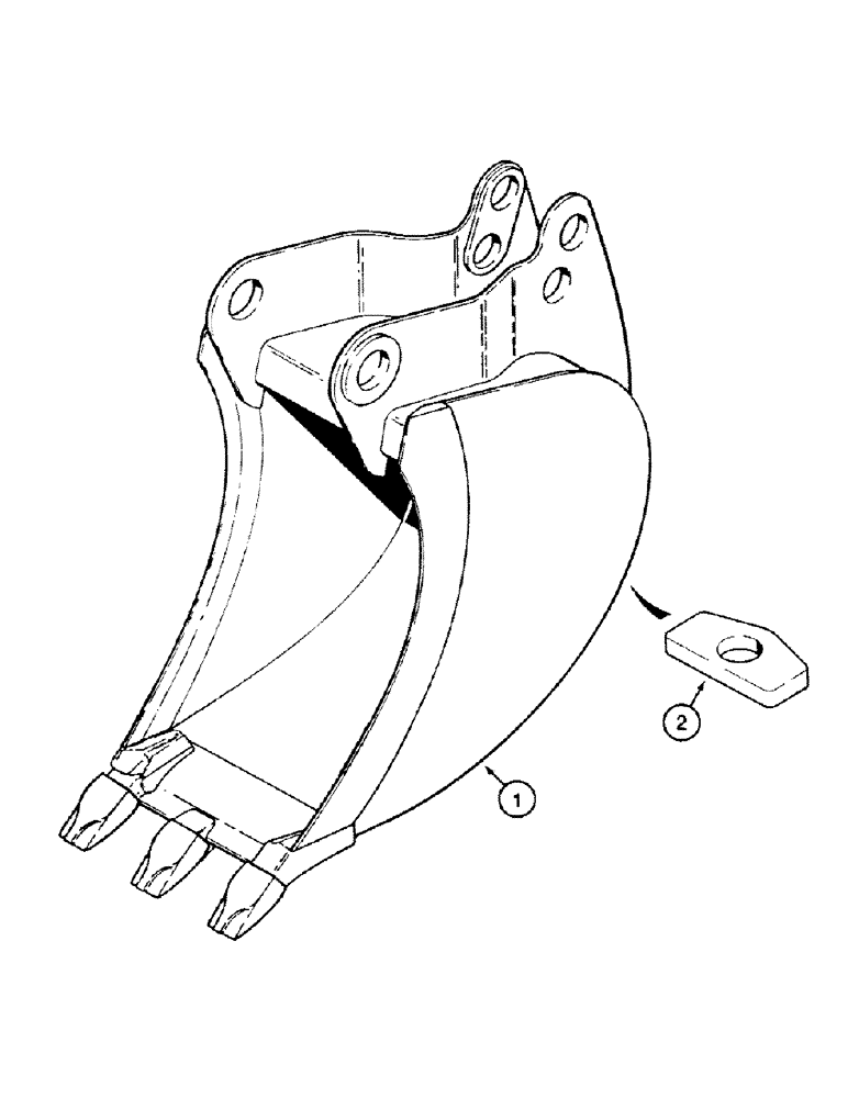 Схема запчастей Case 580SK - (9-070) - BACKHOE BUCKETS, TRENCHING BUCKETS, INCURVED, WITH EYE LIFT BRACKET (09) - CHASSIS/ATTACHMENTS