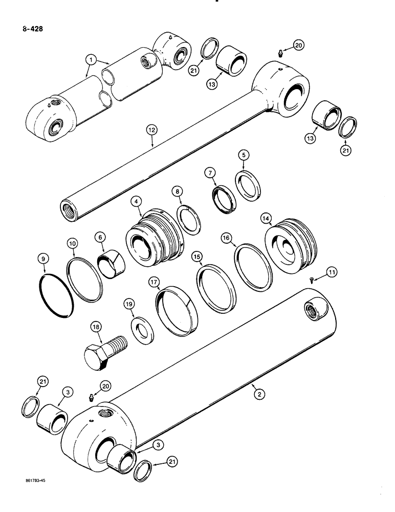 Схема запчастей Case 580K - (08-428) - BACKHOE DIPPER CYLINDER (08) - HYDRAULICS