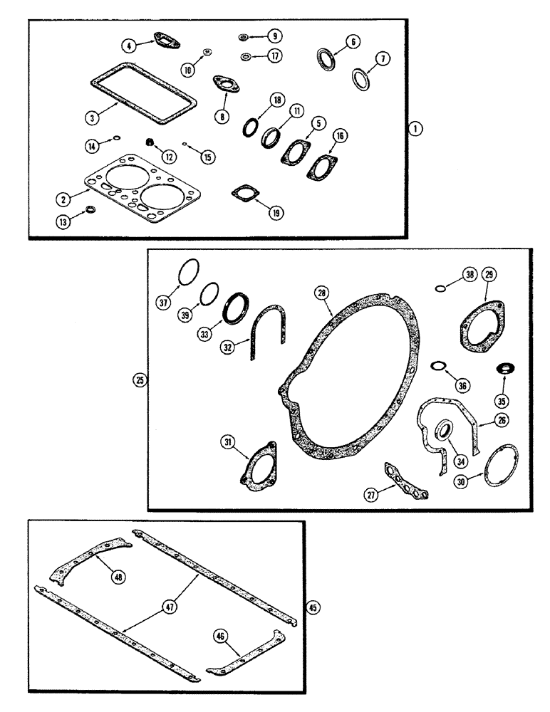 Схема запчастей Case 680CK - (040) - ENGINE GASKET KITS, (251) SPARK IGNITION ENGINE 