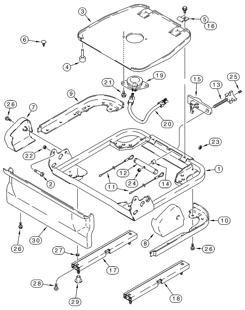 Схема запчастей Case 75XT - (09-33) - SEAT - SUSPENSION (09) - CHASSIS