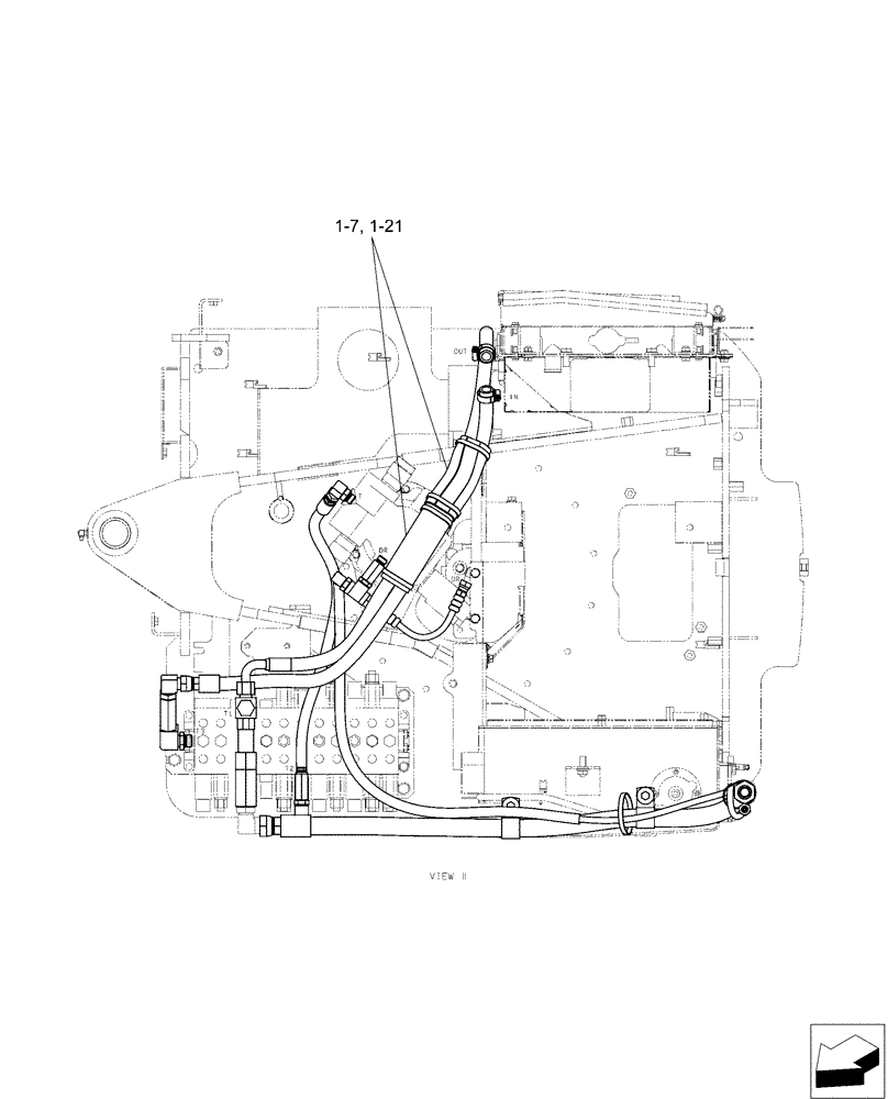 Схема запчастей Case CX17B - (01-024[02]) - HYD LINES, RETURN - NIBBLER AND BREAKER (35) - HYDRAULIC SYSTEMS