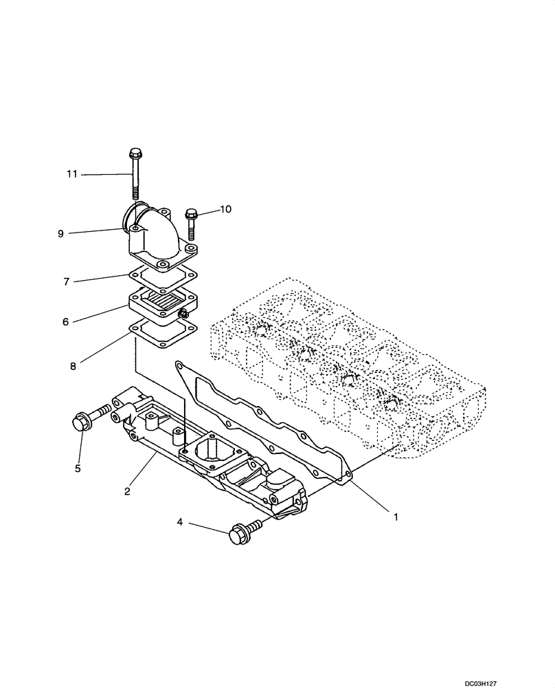 Схема запчастей Case CX47 - (02-13[00]) - MANIFOLD - INTAKE (02) - ENGINE