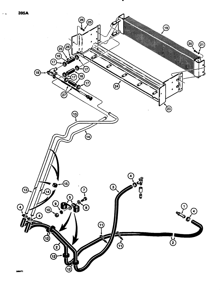 Схема запчастей Case 780B - (395A) - CAB HEATING SYSTEM, MODELS WITHOUT TEE CONNECTION TO AIR COMPRESSOR (09) - CHASSIS/ATTACHMENTS