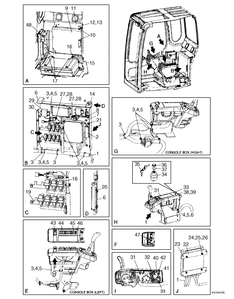 Схема запчастей Case CX225SR - (04-03) - ELECTRICAL - CAB (04) - ELECTRICAL SYSTEMS