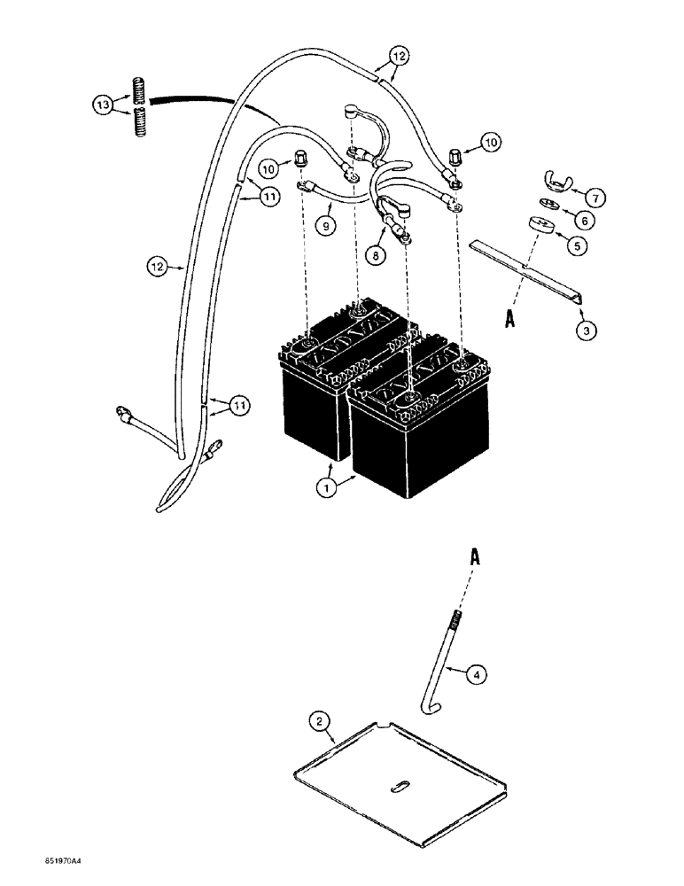 Схема запчастей Case 586E - (4-38) - ELECTRICAL COLD START SYSTEM, DUAL BATTERIES (04) - ELECTRICAL SYSTEMS