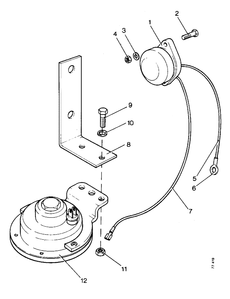 Схема запчастей Case 850 - (K04-1) - HORN KIT (06) - ELECTRICAL SYSTEMS