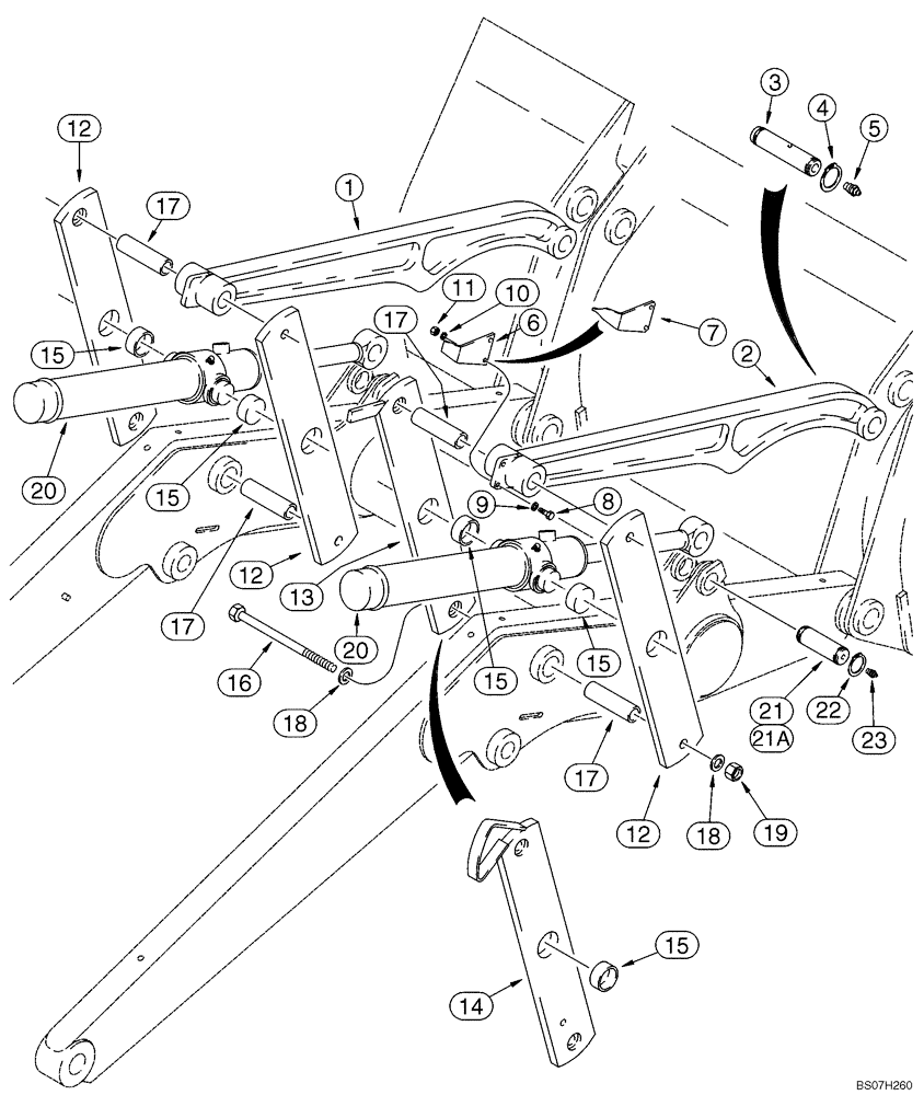 Схема запчастей Case 590SM - (09-05) - FRAME - LOADER LINKAGE (09) - CHASSIS/ATTACHMENTS