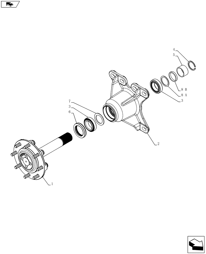 Схема запчастей Case SR130 - (25.450.AA) - AXLE ASSY, SM (SR130,SR150) (25) - FRONT AXLE SYSTEM