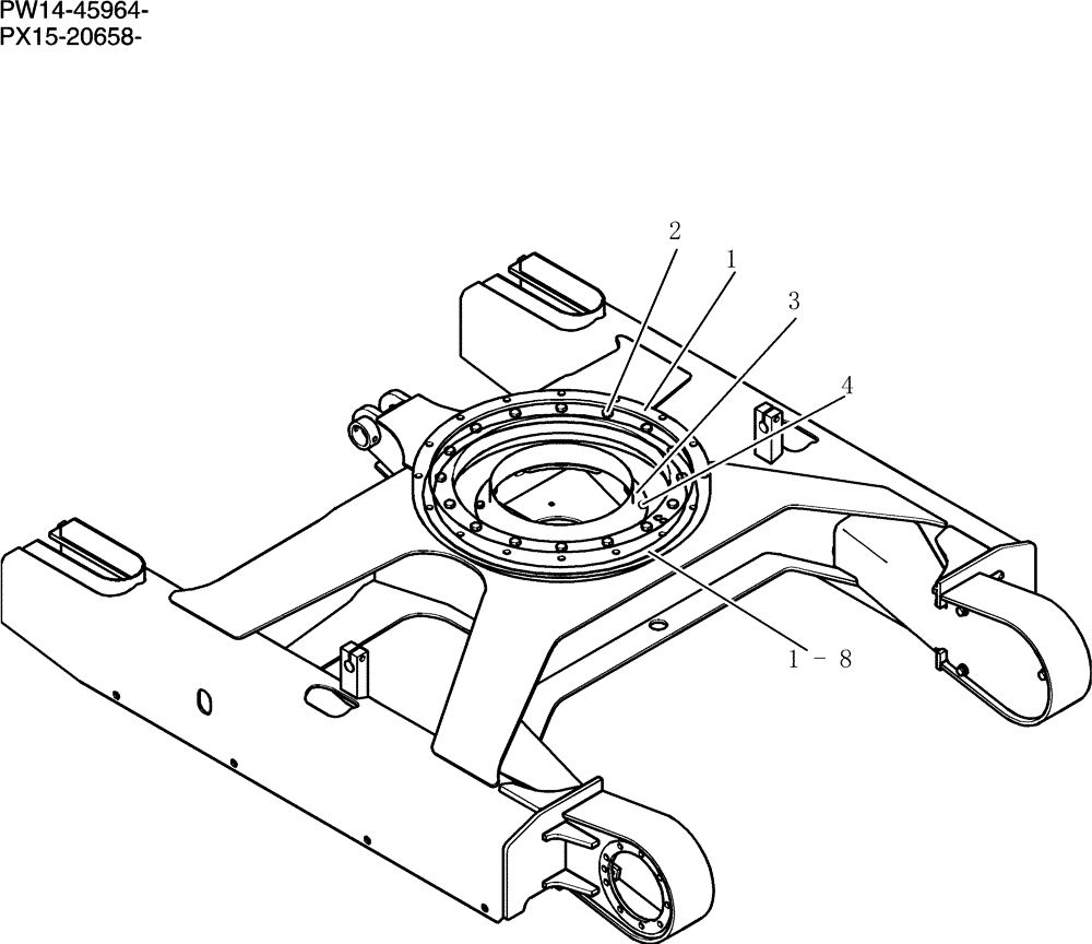 Схема запчастей Case CX31B - (340-01[1]) - RING ASSEMBLY, SLEWING (56) - GRAPE HARVESTER SHAKERS