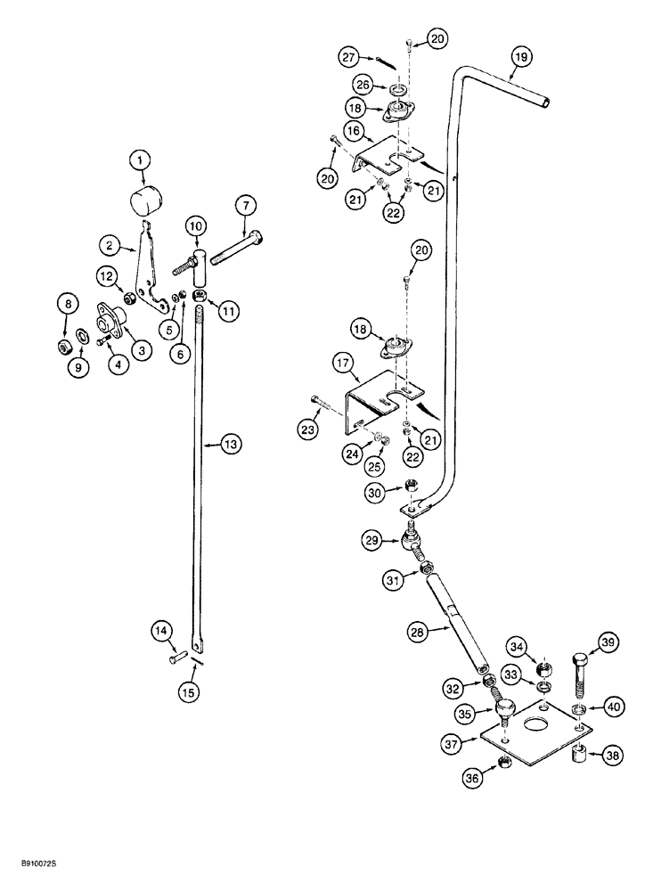 Схема запчастей Case 760 - (05-006) - REAR STEERING CONTROLS, MDLS W/O ELEC. STEERING, VALVE ACTUATING ROD (ITEM 13) HAS MALE THREADS (41) - STEERING