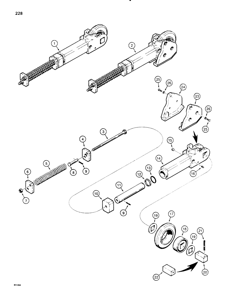 Схема запчастей Case SD100 - (228) - BOOM END ASSEMBLIES (89) - TOOLS