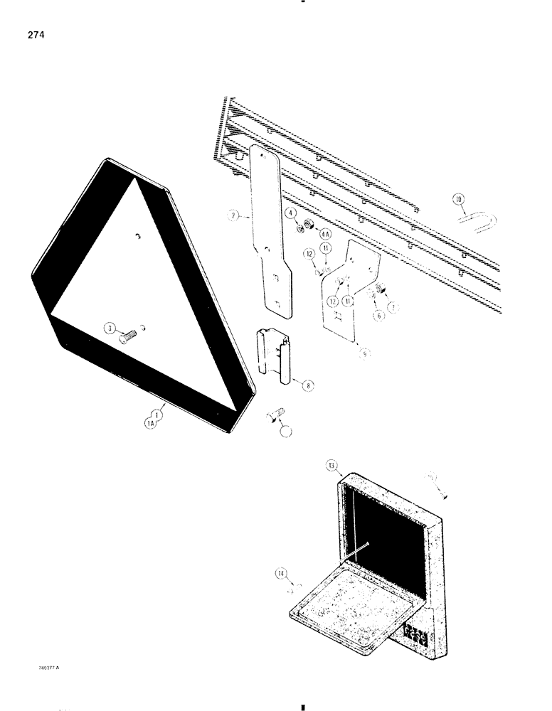 Схема запчастей Case W11 - (274) - SLOW MOVING VEHICLE EMBLEM (09) - CHASSIS/ATTACHMENTS