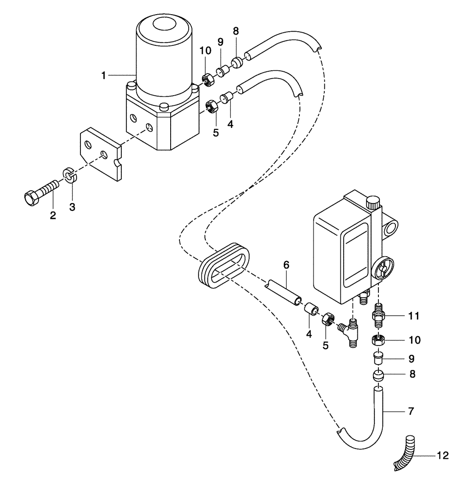 Схема запчастей Case 330 - (59A00010531[02]) - HOODS - HYDRAULIC DUMPING - ELECTRICAL PUMP - OPTION (10) - Cab/Cowlings